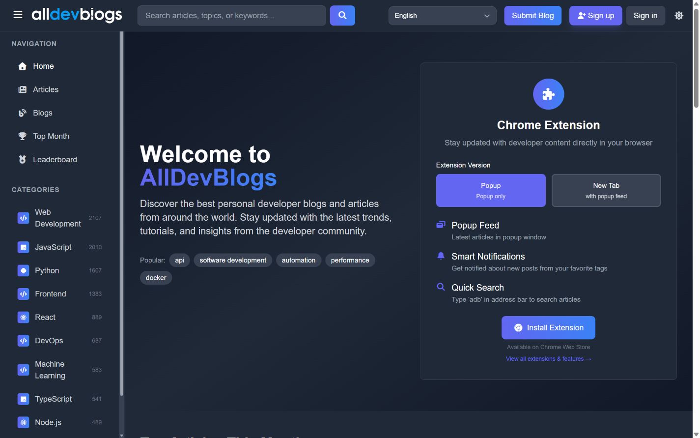 AllDevBlogs: Homepage