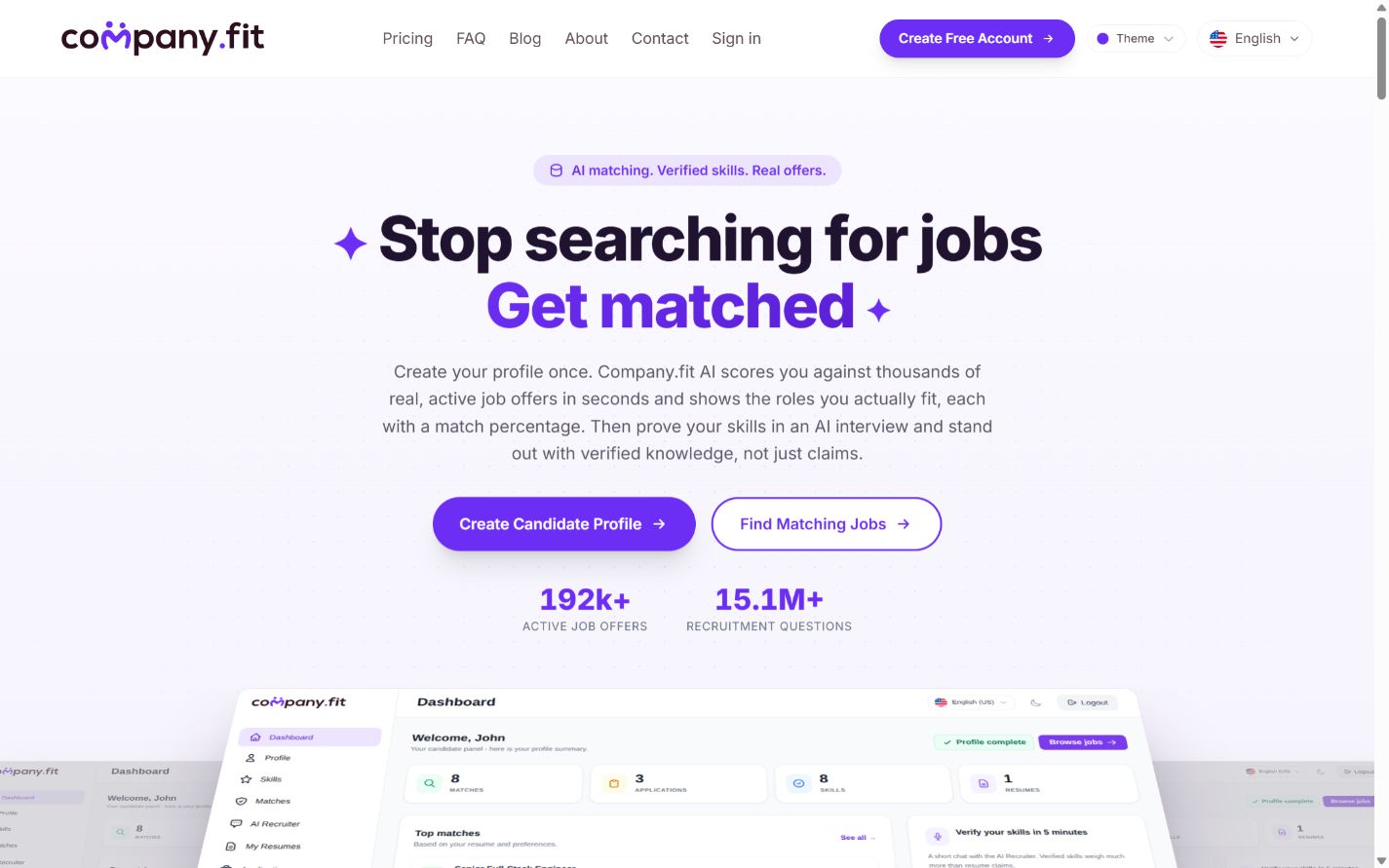 Company.fit: Homepage