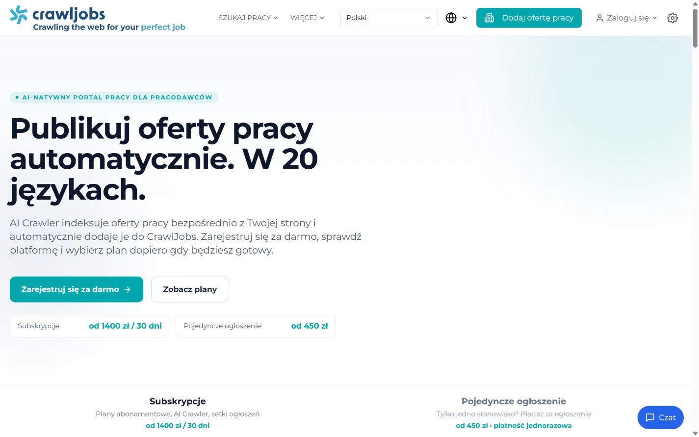 CrawlJobs.com: Dla pracodawców: automatyczne publikowanie ofert
