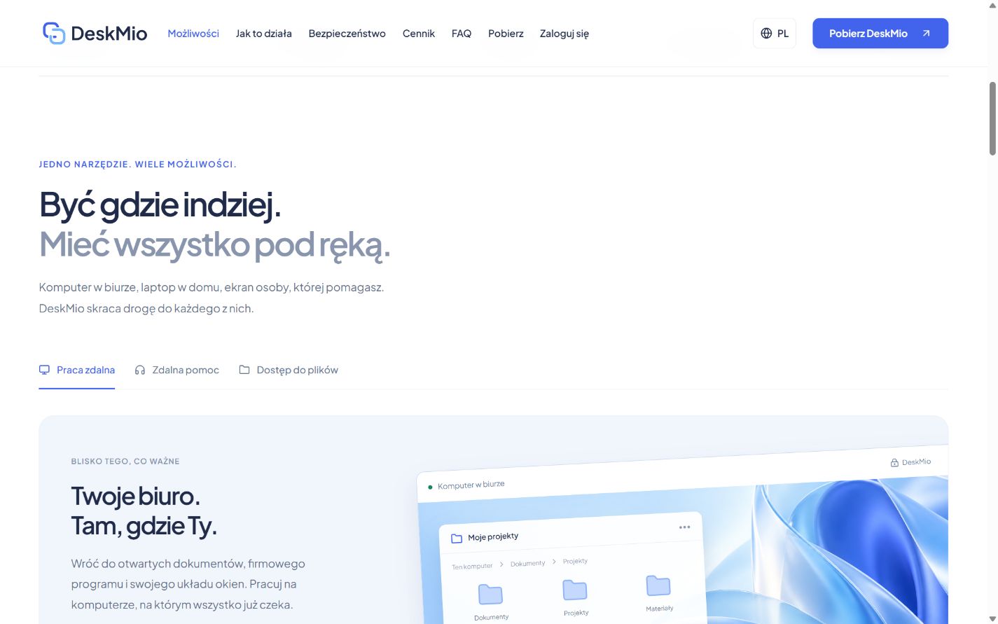 DeskMio: Funkcje