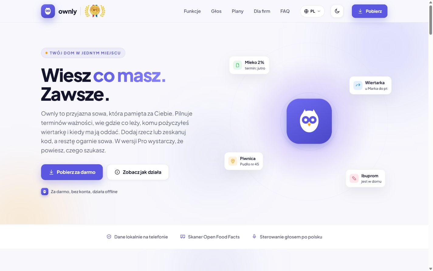 Ownly.bio: Strona główna