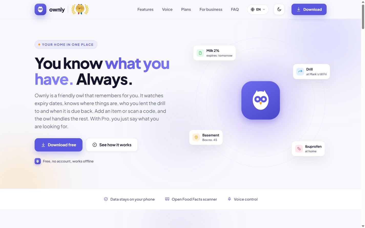 Ownly.bio: Homepage