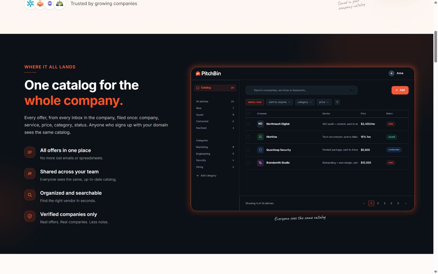 PitchBin: Product overview