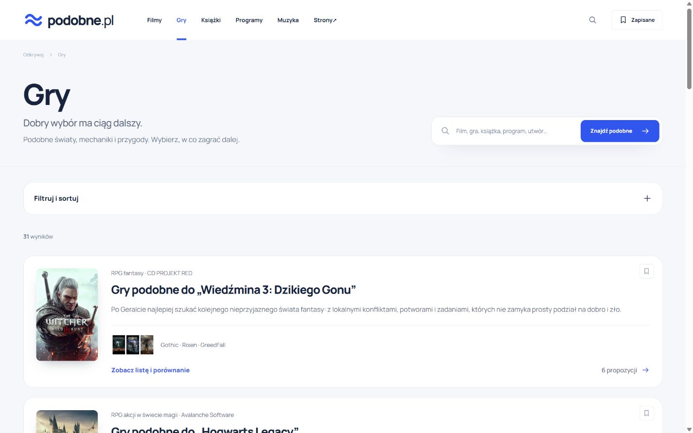 podobne.pl: Games