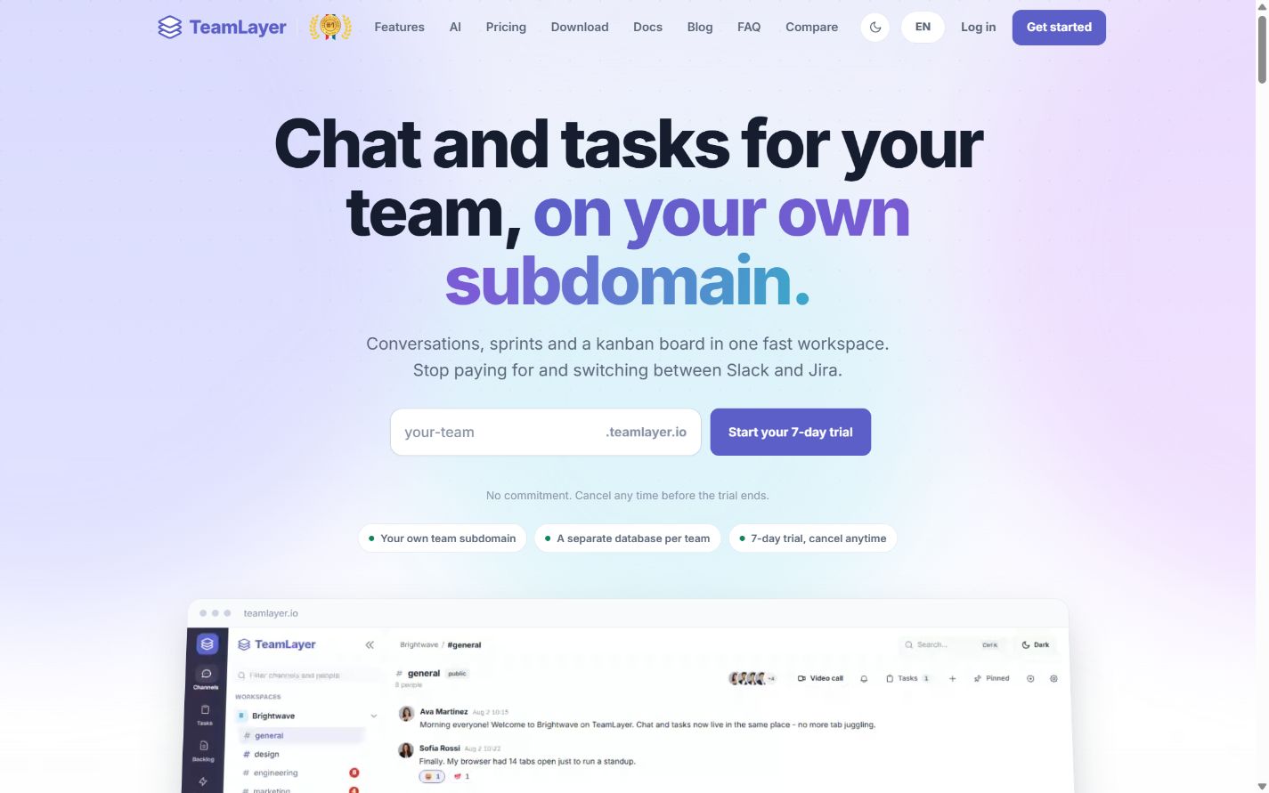 TeamLayer: Homepage